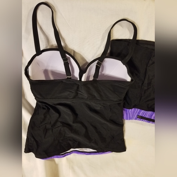 2 piece swim skort set small swim dress with zipper pocket tankini cute - Picture 4 of 10